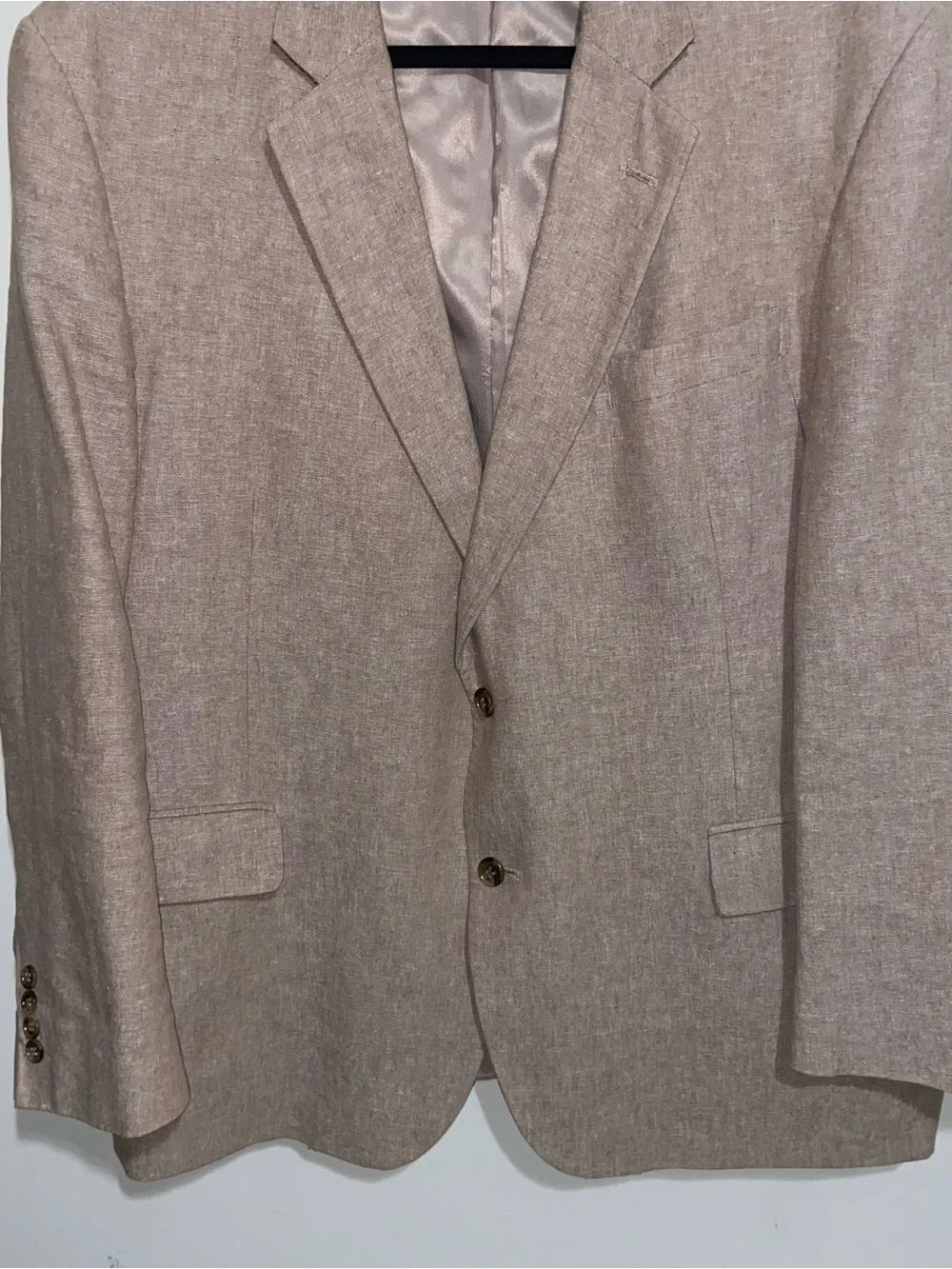 Stafford Blazer Jacket Mens 48 R Signature Linen Blend Classic Fit Sports Coat